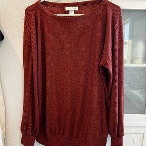 Motherhood Bundle: Women's Burgundy Crew Neck Sweater and black long sleeve